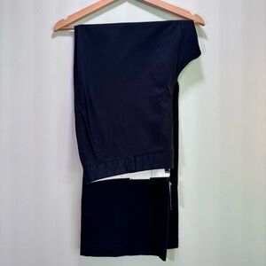 Lands End Womens Mid‎ Rise Trouser Leg Black Chino Pants Size 18 Inseam 32 NWT